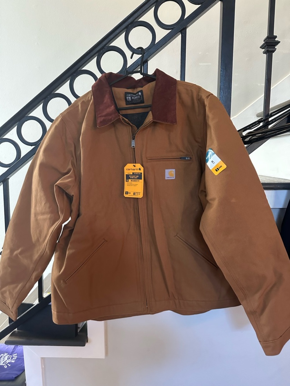 Carhartt Brown Duck Blanket-Lined Detroit Jacket